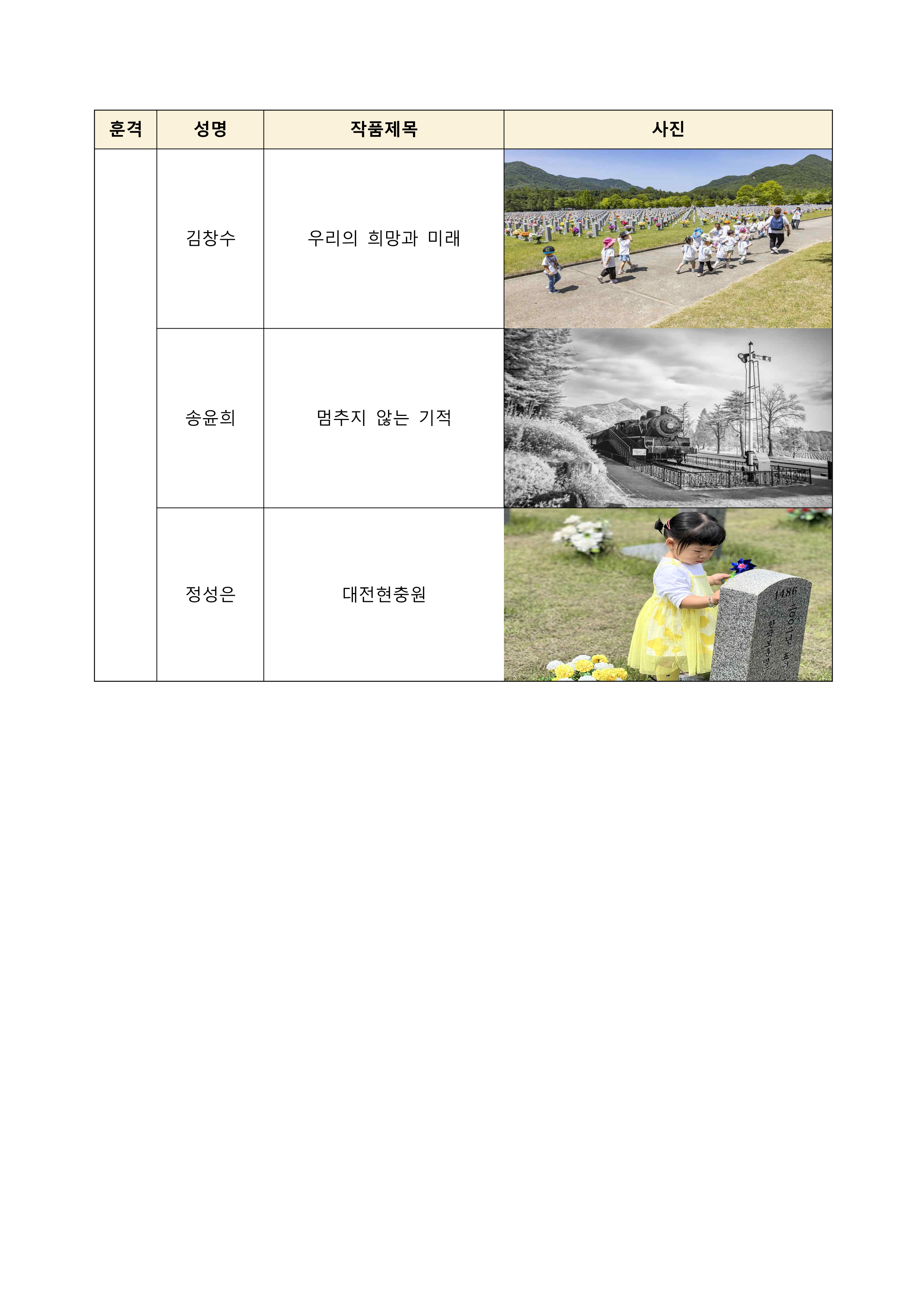 제18회 국립대전현충원 전국 사진 공모전 수상작 배포 4